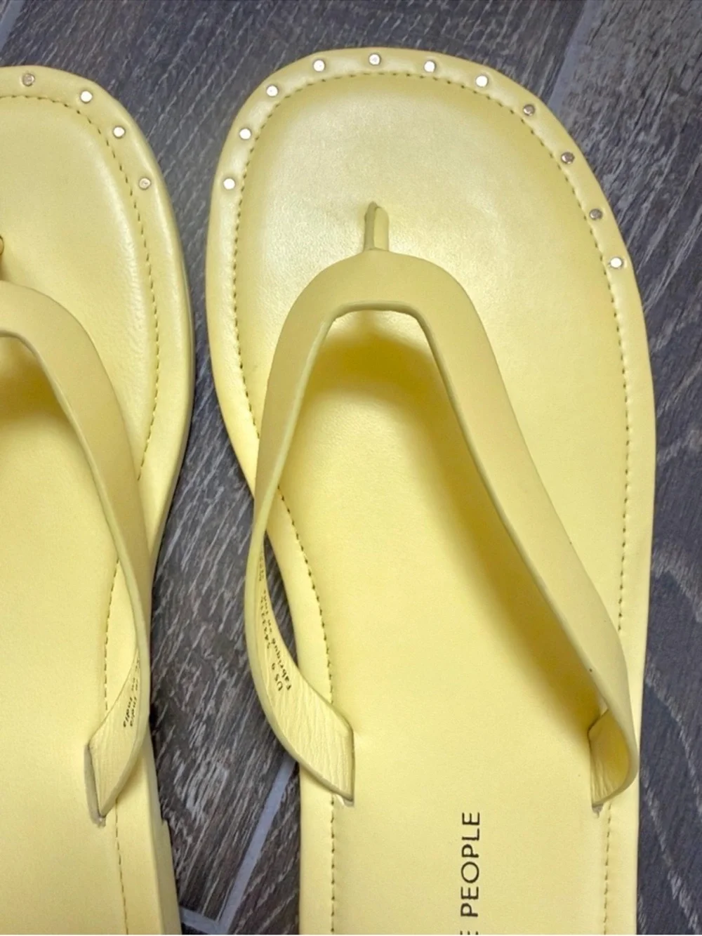 Free People Women's Lemon Studded Sona Leather Thong Sandals—8